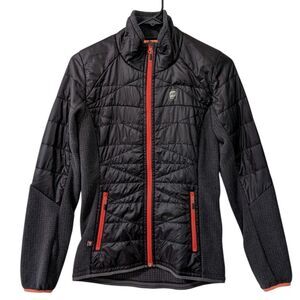 Orage Women's XS Black & Gray Mixed Media Quilted Puffer Jacket Lightweight